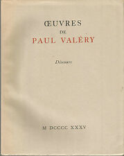 Paul Valéry, Discours Exemplaire numéroté sur Rives