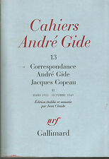 Correspondance André Gide Jacques Copeau Tome 2 numéroté