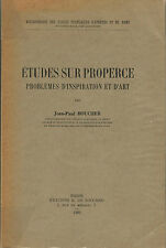 Etudes sur Properce (Problèmes d’inspiration et d’art)