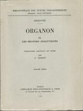 Aristote Organon 4 Les seconds analytiques