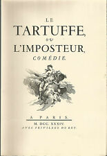 Molière Tartuffe pur chiffon “Trois fleurs de lin” Exemplaire nominatif