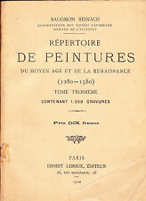 Répertoire de peintures du Moyen Age et de la Renaissance (1280-1580) Tome 3