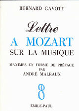 Bernard Gavoty Lettre à Mozart sur la musique