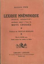 Lexique mnémonique composé à l’usage des mots croisés