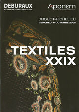 Textiles XXIX, vente Deburaux, Drouot-Richelieu 8 octobre 2008