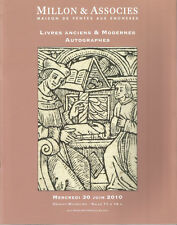 Livres anciens & modernes Autographes, vente Drouot-Richelieu 30 juin 2010