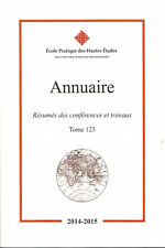 EPHE Annuaire de la section des sciences religieuse tome 123