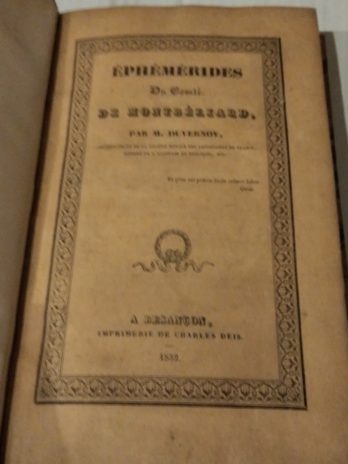 Ephémérides du comté de Montbéliard, par M. Duvernoy