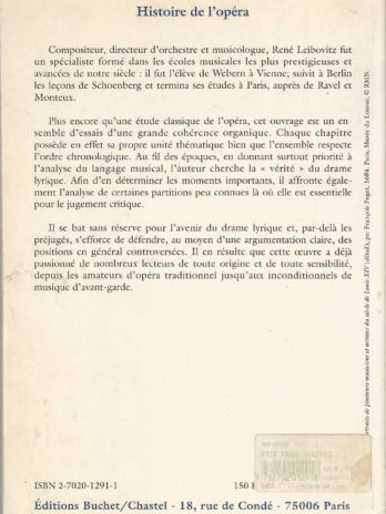 Histoire de l’opéra, par René Leibovitz