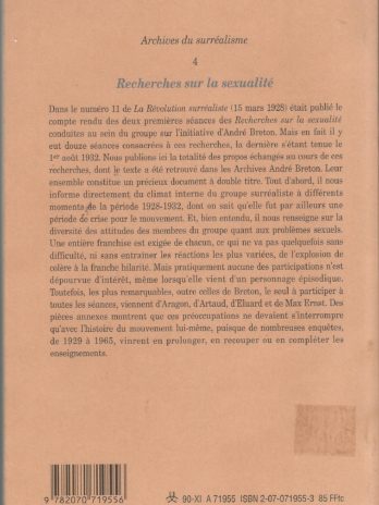 Archives du surréalisme n°4, Recherches sur la sexualité (janvier 1928 – août 1932)