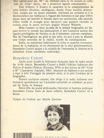 Madame du Deffand et son monde, Benedetta Craveri