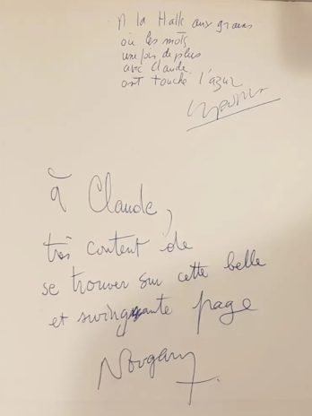Christian Laborde, Claude Nougaro Envois autographes signés
