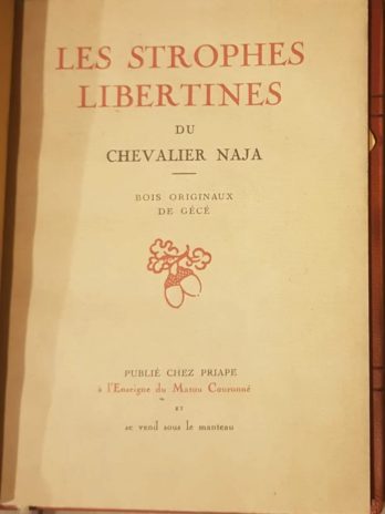 [Maurice DEKOBRA – Gérard COCHET], Les Strophes libertines