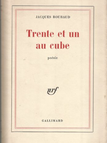 Jacques Roubaud Trente et un au cube (édition originale)
