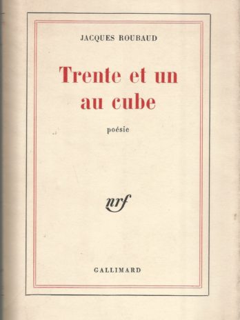 Jacques Roubaud Trente et un au cube (édition originale)