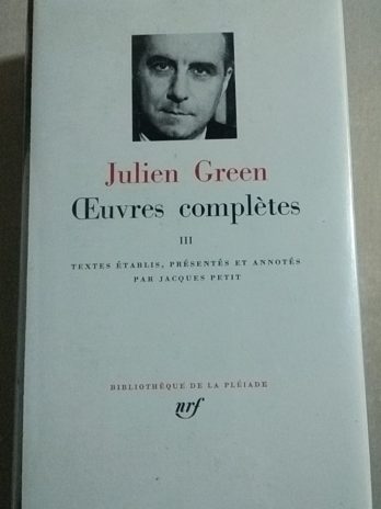Julien Green, Oeuvres complètes, tome 3