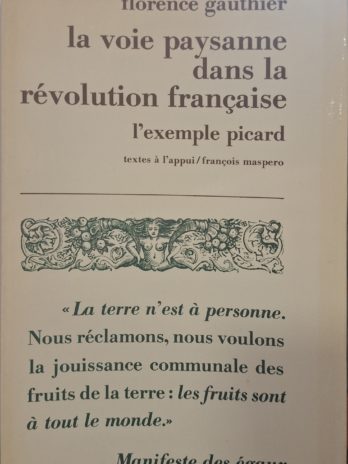 Florence Gauthier – La voie paysanne dans la révolution française