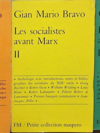 Bravo – Les socialistes avant Marx – Maspero 1979 – 3 vol. complet – Bon état