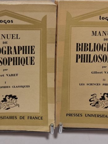 VARET (Gilbert). MANUEL DE BIBLIOGRAPHIE PHILOSOPHIQUE.